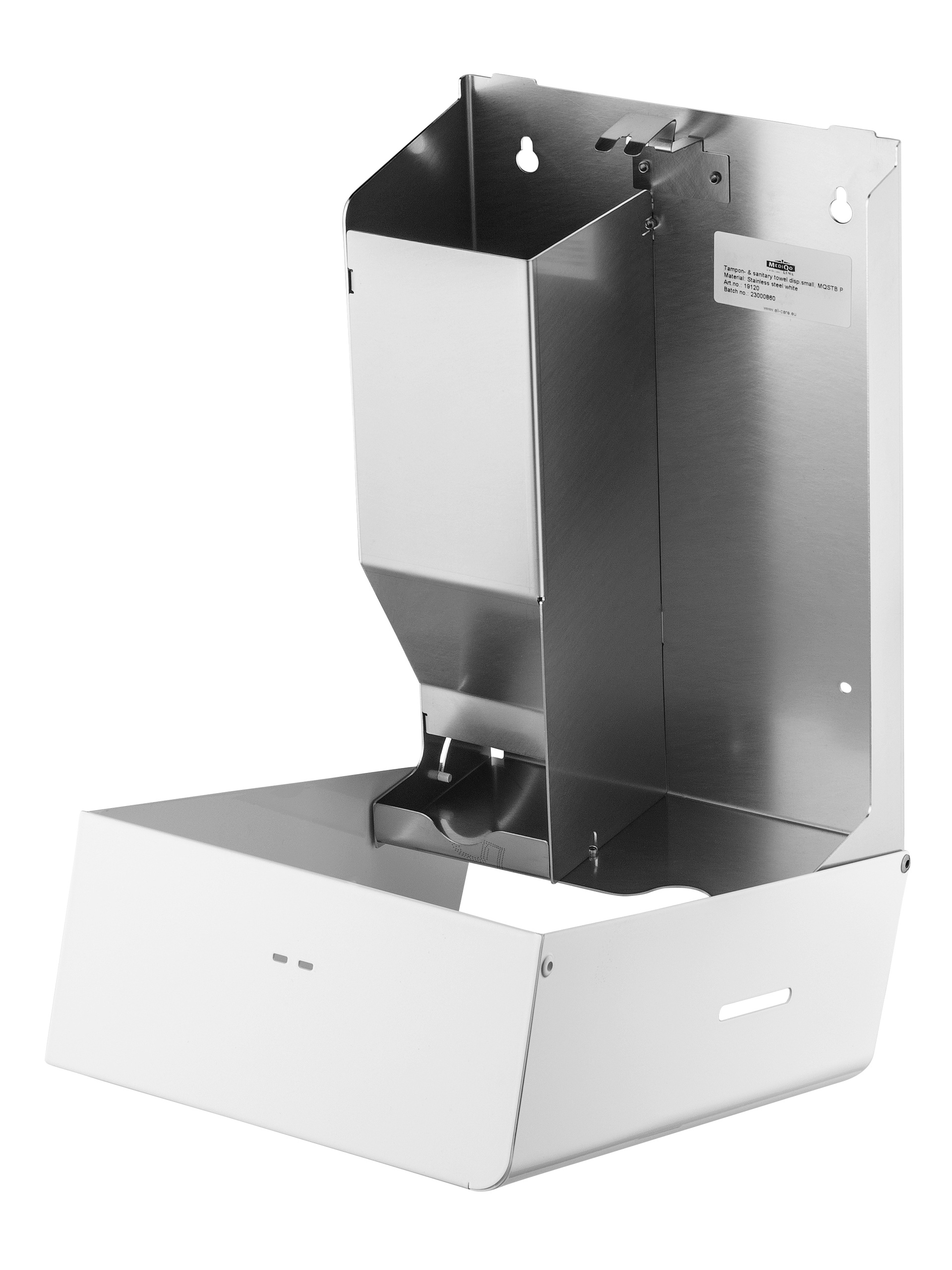 Maandverband- & tampondispenser klein RVS wit - Afbeelding 5