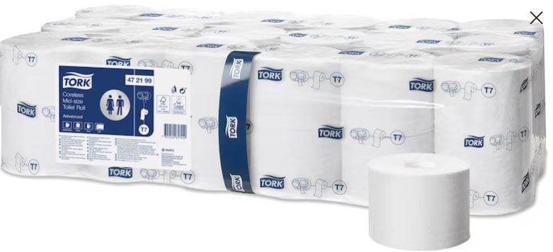 472199 TORK Mid-Size Toiletpapier Coreless Advanced 2 laags, 900 vels, 36 rollen